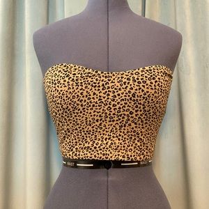 LIL' BOOB TUBE TOP from Manners London in Leopard Print